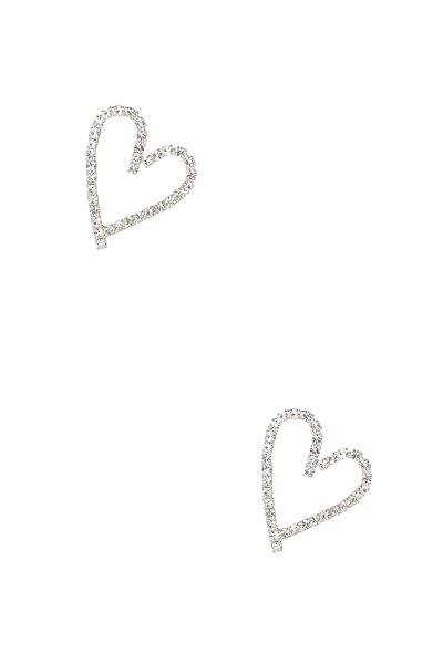 Rhinestone Open Heart Earring