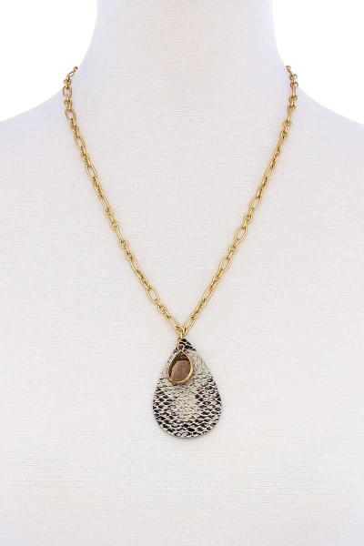 STYLISH TEAR DROP SHAPE CHAIN NECKLACE