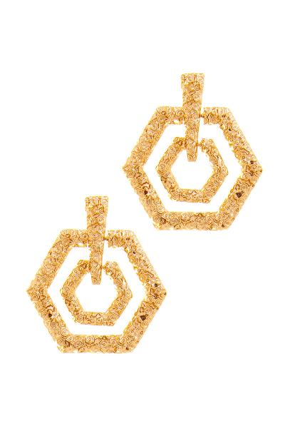 Unique Metal Hexagon Design Earring