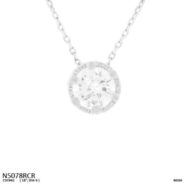 CRYSTAL STONE ROUND PENDANT NECKLACE