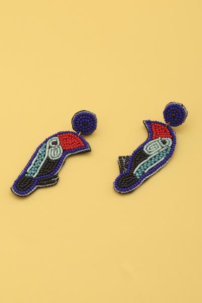 Toucan Seed Bead Dangle Earring
