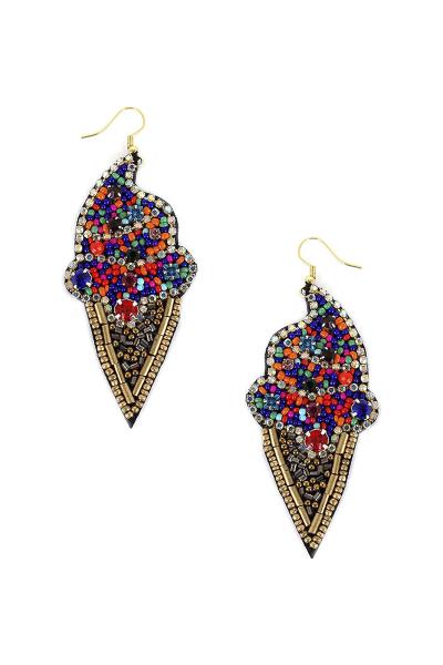 Seed Bead Ice Cream Dangle Earring