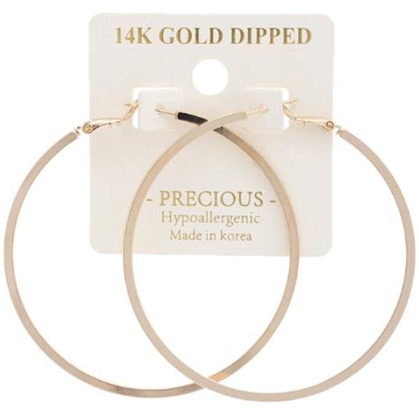 FLAT 14K GOLD DIPPED HOOP EARRING