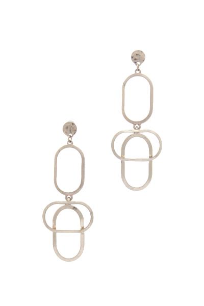 Abstract Metal Post Drop Earring