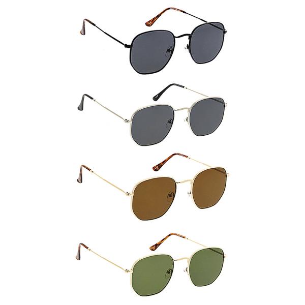 UNISEX CLASSIC METAL ROUNDED AVIATOR SUNGLASSES 1 DOZEN