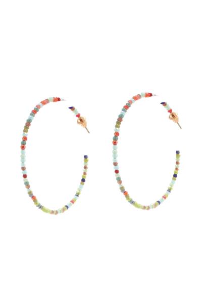 BASIC COLOR SEAD BEAD HOOP EARRING