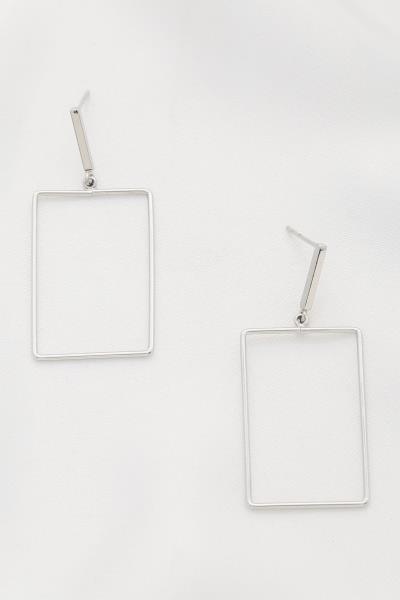 Rectangle Metal Dangle Earring