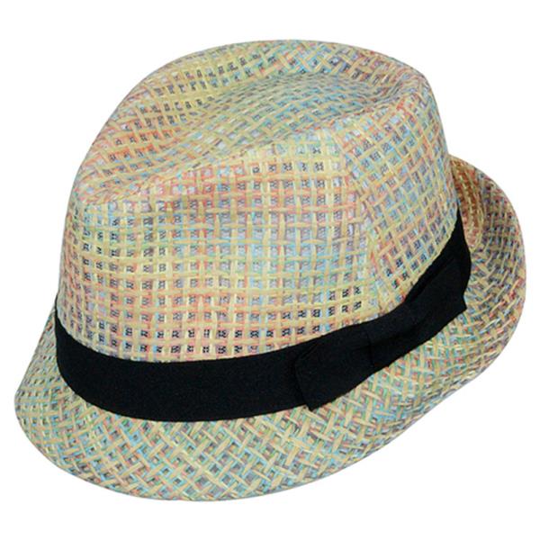 RIBBON CHECKER DESIGN FEDORA HAT