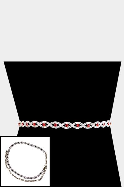 FASHION EVIL EYE RHINESTONE BELT