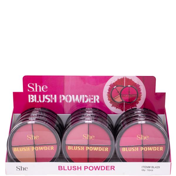 SHE MAKEUP BLUSH POWDER (12 UNITS)