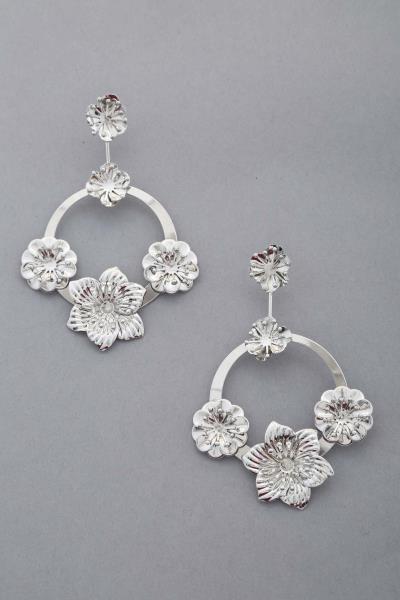 SODAJO Flower Metal Post Drop Earring