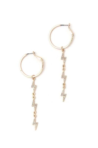 SODAJO LIGHTING BOLT CHARM DANGLE EARRING
