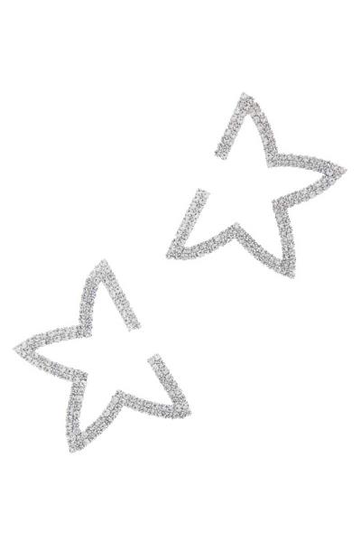 Rhinestone Encrusted Open Star Post Earring