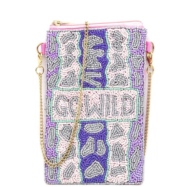 Go Wild Pattern Seed Bead Crossbody Cellular
