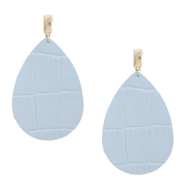 Teardrop Genuine Leather Dangle Earring
