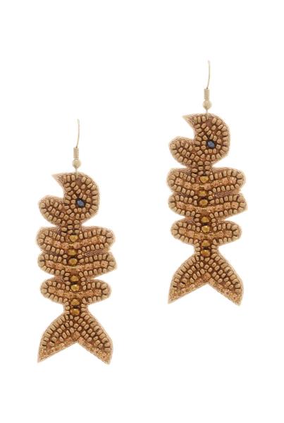 Seed Bead Fish Thorn Hook Earring