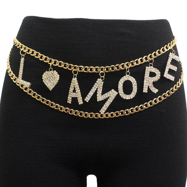 FASHION MULTI RHINESTONE LAMORE BELT