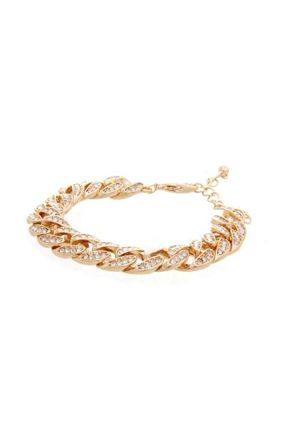 Chunky Curb Chain Crystal Bracelet