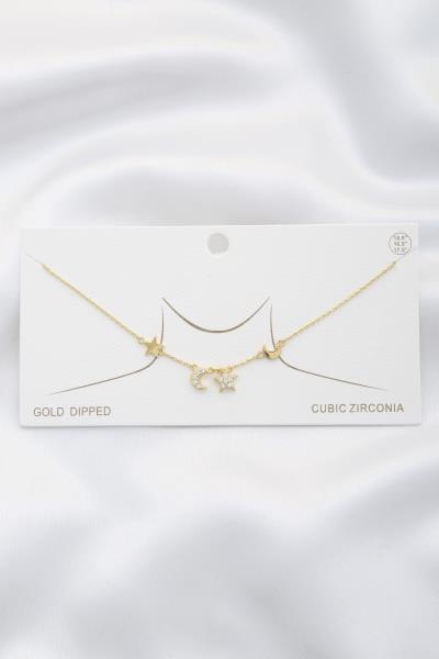STAR MOON CHARM NECKLACE