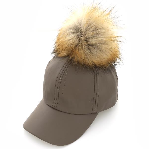 FASHION FAUX FUR POM POM CAPS