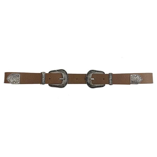 WESTERN STYLE DOUBLE BUCKLE BELT