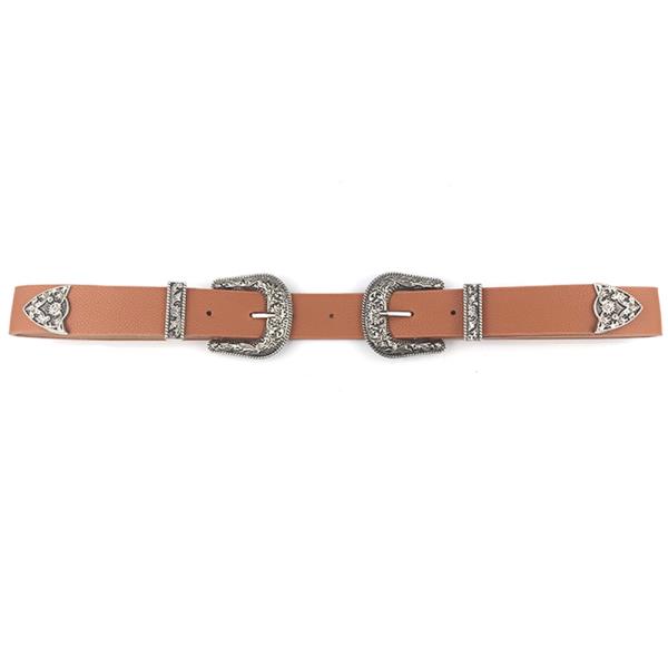 WESTERN STYLE DOUBLE BUCKLE BELT