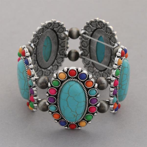 Chic Stretchable Multi Bead and Stone Bracelet