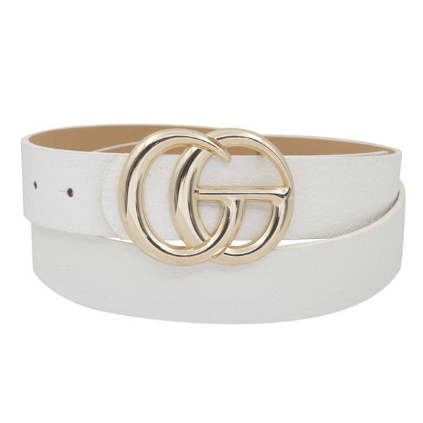 METAL BUCKLE CROC BELT