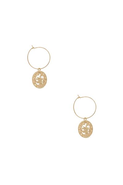 Scorpion Coin Hoop Earring