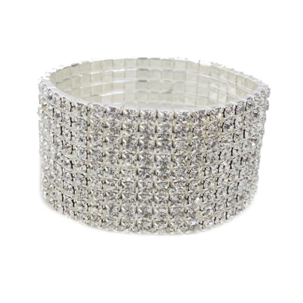 9 LAYERED RHINESTONE STRETCH  BRACELET