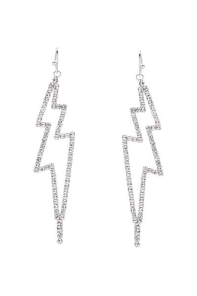 Rhinestone Lightning Bolt Earring