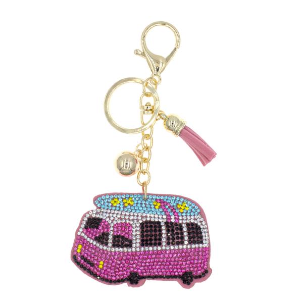 VACATION BUS RHINESTONE KEY CHAIN