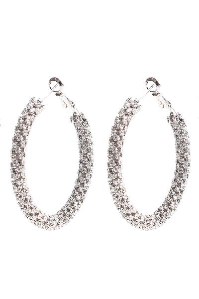 RHINESTONE HOOP EARRING