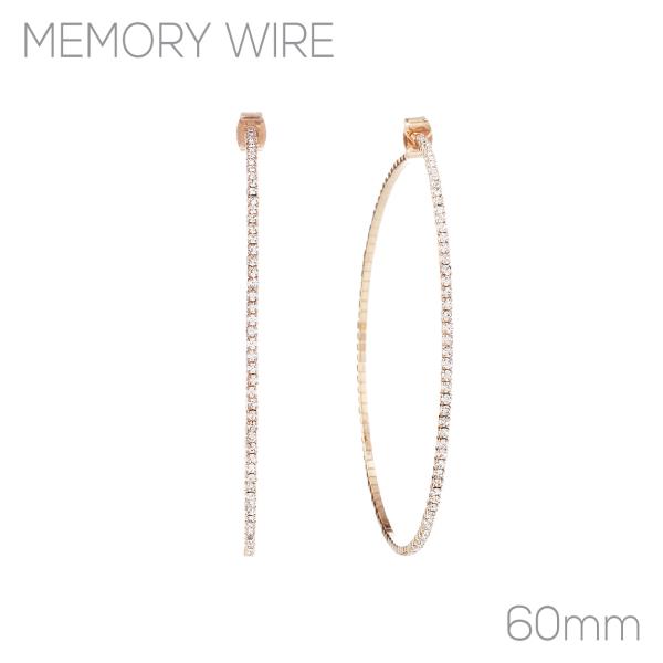 RHINESTONE HOOP EARRING