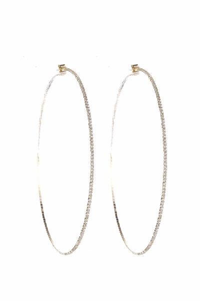 TRENDY MULTI RHINESTONE HOOP EARRING