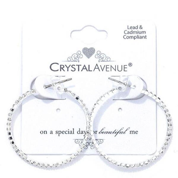 HOT TRENDY RHINESTONE HOOP EARRING