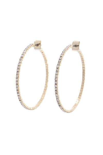 TRENDY FASHION RHINESTONE HOOP EARRING