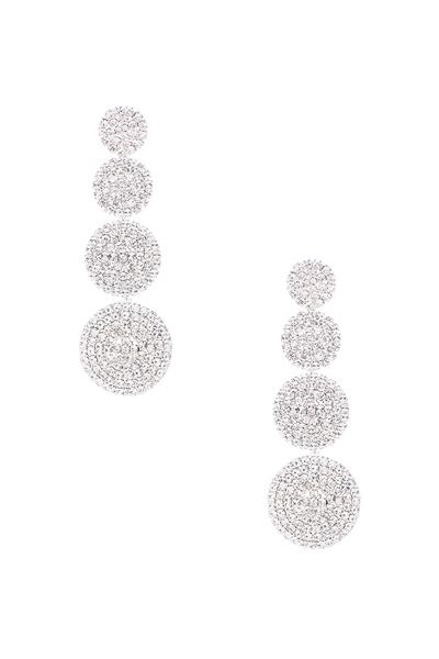 RHINESTONE FOUR ROUND DROP EARRING