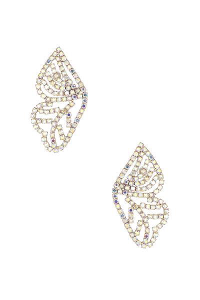 Rhinestone Butterfly Wing Post Earring