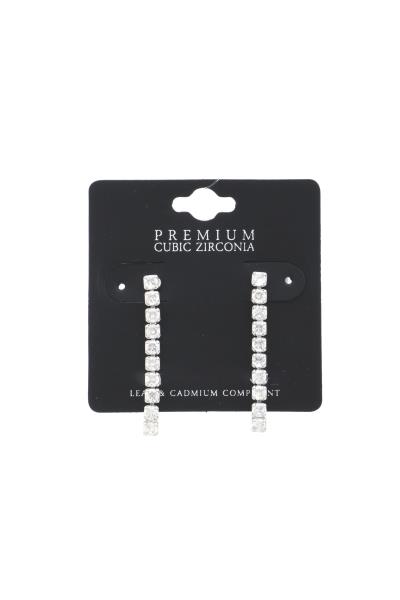 Cubic Zirconia Lined Post Earring