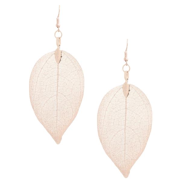 Real Leaf Fish Hook Earring