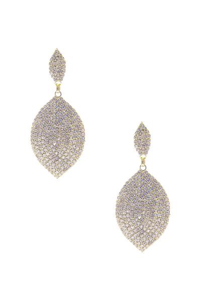 Rhinestone Small Marquise Drop Clip Earring