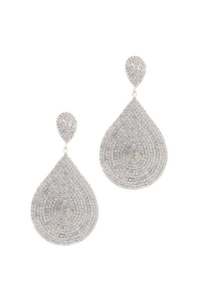 Rhinestone Teardrop Post Drop Earring