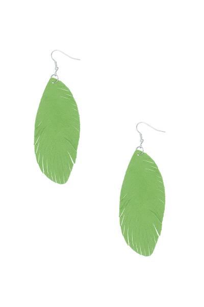 Leather Feather Tassel Earring