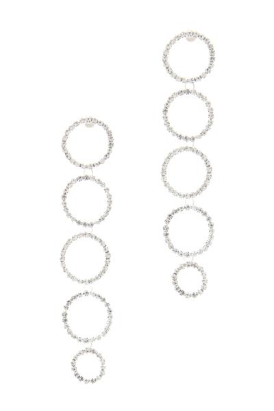 CIRCLE LINK RHINESTONE POST DROP EARRING