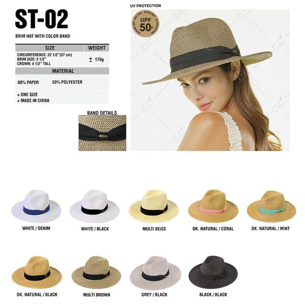 CC PANAMA HAT WITH COLOR BAND
