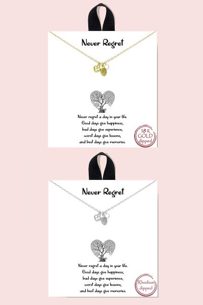 18K GOLD RHODIUM DIPPED NEVER REGRET NECKLACE
