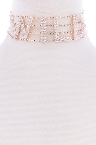 WILD RHINESTONE CHOKER NECKLACE