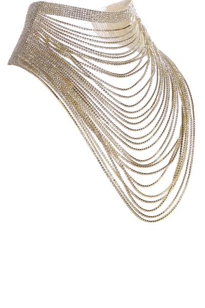 RHINESTONE 30 LINE CHOKER NECKLACE