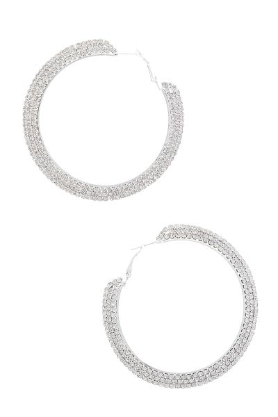 RHINESTONE HOOP EARRING